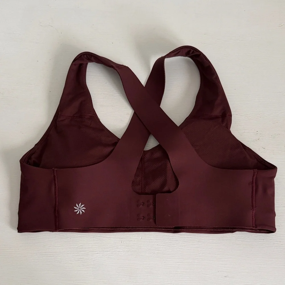 Athleta Burgundy Red Sports Bra Small NWOT Adjustable Back New Without Tags - Picture 2 of 4